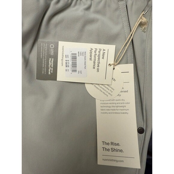 Vuori Men's Meta Elastic Waist Pant Color Vapor Size XXL New w/tag $128 - Picture 4 of 4